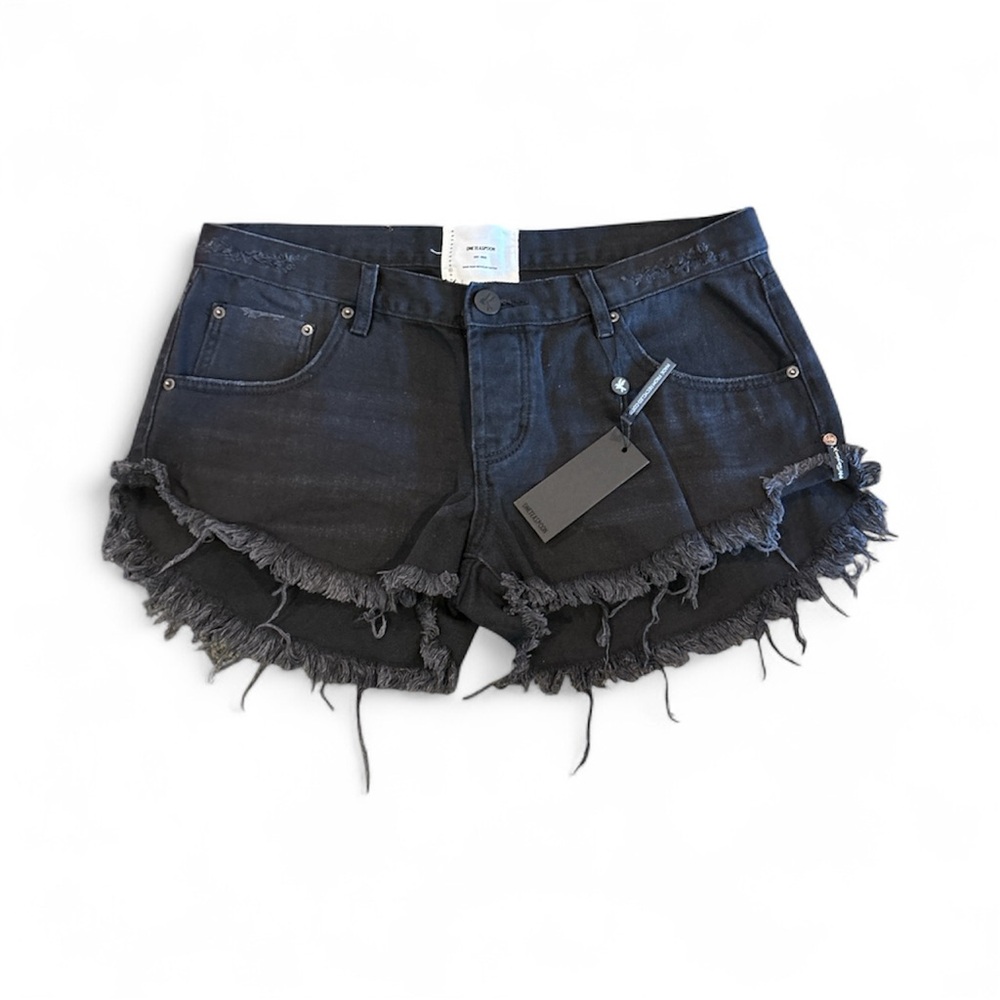 One Teaspoon Women’s Size 31 Dukes Low Rise Mini Shorts in Black‎ Oak NWT